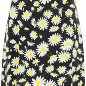 SAINT LAURENT DAISY PRINT SABLÉ MINI SKIRT 38 Black, White, Yellow