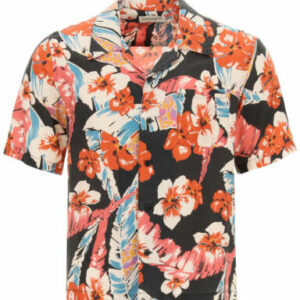 SAINT LAURENT HAWAII SHIRT M Black, Red, White