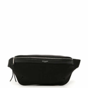 SAINT LAURENT LOGO CANVAS BELTBAG OS Black Technical, Leather