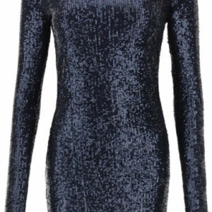 SAINT LAURENT MINI DRESS WITH SEQUINS XS Blue