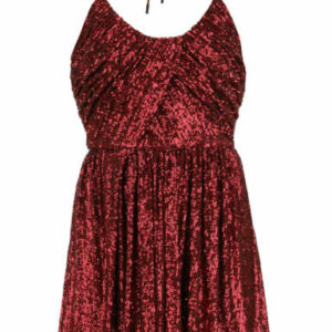 SAINT LAURENT SEQUINED MINI DRESS S Red