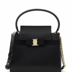 SALVATORE FERRAGAMO VARA NEW BAG OS Black Leather