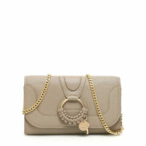 SEE BY CHLOE HANA LONG WALLET CHAIN MINI BAG OS Grey, Beige Leather