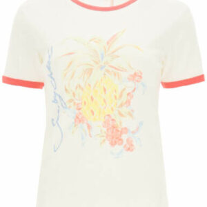 SEE BY CHLOE SPRING FRUITS PRINT T-SHIRT S White, Light blue, Red Cotton