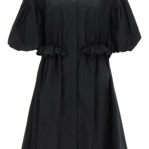 SIMONE ROCHA OVERSIZED SHIRT DRESS TWISTED HIP 8 Black Cotton
