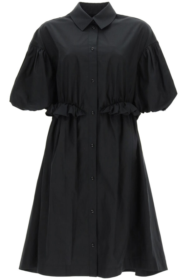 SIMONE ROCHA OVERSIZED SHIRT DRESS TWISTED HIP 8 Black Cotton