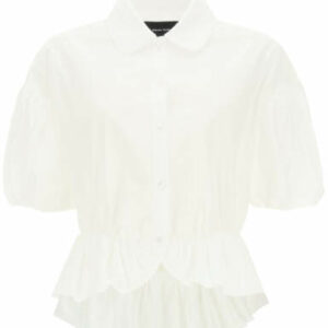 SIMONE ROCHA PEPLUM SHIRT 8 White Cotton