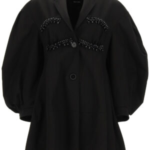 SIMONE ROCHA SCULPTED JACKET WITH BEADS 8 Black Cotton