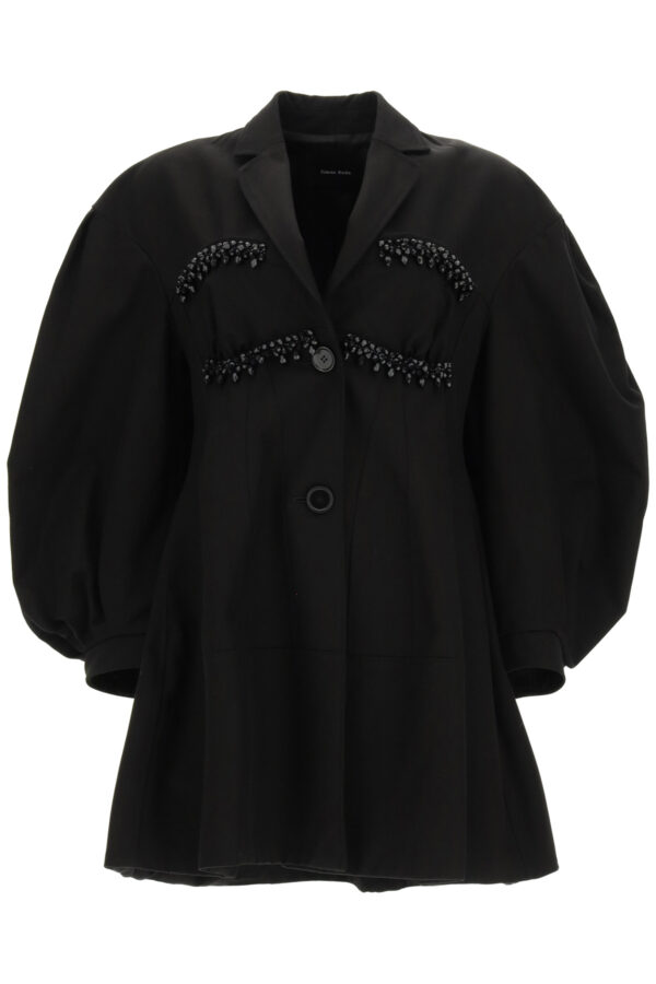 SIMONE ROCHA SCULPTED JACKET WITH BEADS 8 Black Cotton