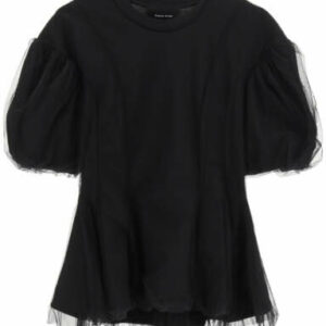 SIMONE ROCHA SHAPED T-SHIRT WITH TULLE M Black Cotton