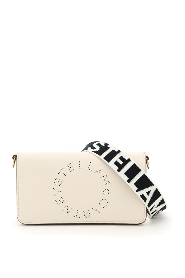 STELLA McCARTNEY CROSSBODY MINI BAG STAR LOGO STUDS OS White, Black Faux leather