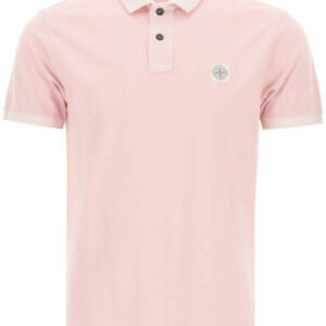 STONE ISLAND GARMENT-DYED PIQUET POLO SHIRT S Pink Cotton