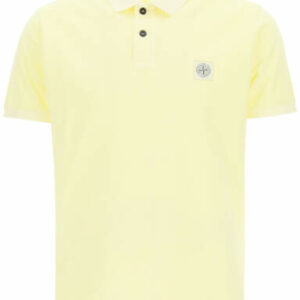 STONE ISLAND GARMENT-DYED PIQUET POLO SHIRT S Yellow Cotton