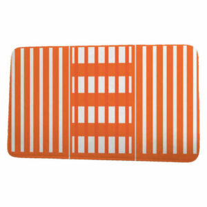 Sail, Sun, & Fun Beach Blanket Stripe Print Bath Mat, Orange, 17"x24"