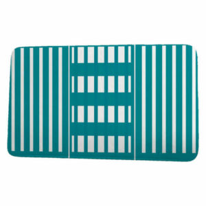 Sail, Sun, & Fun Beach Blanket Stripe Print Bath Mat, Teal, 21"x34"