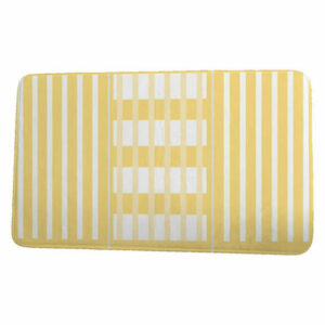 Sail, Sun, & Fun Beach Blanket Stripe Print Bath Mat, Yellow, 17"x24"