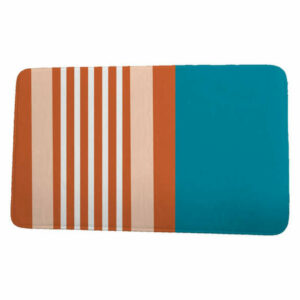 Sail, Sun, & Fun Beach Shack Stripe Print Bath Mat, Teal, 17"x24"