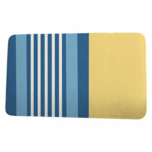 Sail, Sun, & Fun Beach Shack Stripe Print Bath Mat, Yellow, 21"x34"