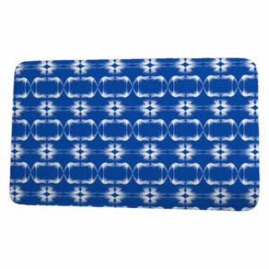 Sail, Sun, & Fun Summer Picnic Geometric Print Bath Mat, Blue, 17"x24"