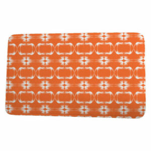 Sail, Sun, & Fun Summer Picnic Geometric Print Bath Mat, Orange, 21"x3