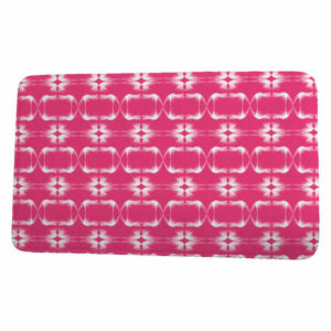 Sail, Sun, & Fun Summer Picnic Geometric Print Bath Mat, Pink, 21"x34"