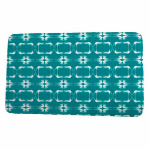 Sail, Sun, & Fun Summer Picnic Geometric Print Bath Mat, Teal, 17"x24"