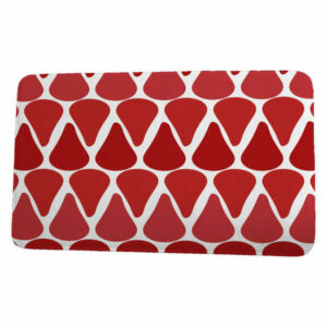 Sail, Sun, & Fun Watermelon Seeds Geometric Print Bath Mat, Red, 17"x2