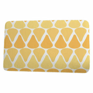 Sail, Sun, & Fun Watermelon Seeds Geometric Print Bath Mat, Yellow, 17