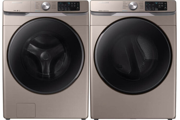 Samsung Champagne Front Load Steam Washer with Electric Dryer