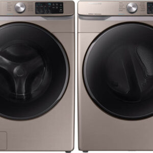 Samsung Champagne Front Load Steam Washer with Gas Dryer