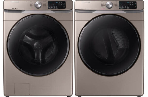 Samsung Champagne Front Load Steam Washer with Gas Dryer