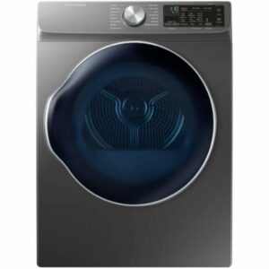 Samsung DVE22N6850 24 Inch Wide 4 Cu. Ft. Electric Dryer with Smart Care Inox Grey Laundry Appliances Dryers Electric Dryers