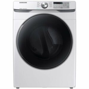 Samsung DVE45R6100 27 Inch Wide 7.5 Cu. Ft. Electric Dryer with Smart Care White Laundry Appliances Dryers Electric Dryers