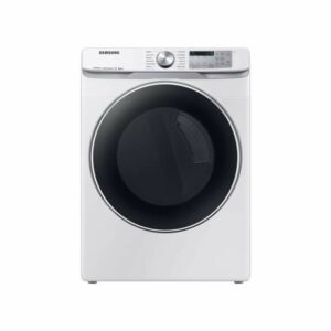 Samsung DVE45R6300 27 Inch Wide 7.5 Cu Ft. Energy Star Rated Electric Dryer with Bixby Compatibility White Laundry Appliances Dryers Electric Dryers