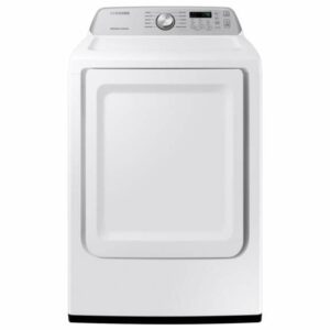 Samsung DVE45T3400 27 Inch Wide 7.4 Cu. Ft. Electric Dryer with Smart Care White Laundry Appliances Dryers Electric Dryers