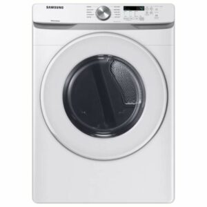 Samsung DVE45T6000 27 Inch Wide 7.5 Cu. Ft. Electric Dryer with Smart Care White Laundry Appliances Dryers Electric Dryers