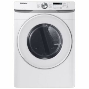 Samsung DVE45T6020 27 Inch Wide 7.5 Cu. Ft. Electric Dryer with Smart Care White Laundry Appliances Dryers Electric Dryers