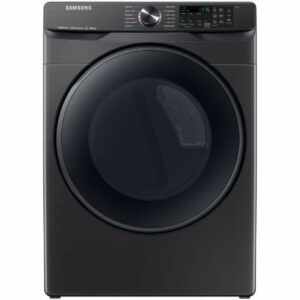 Samsung DVE50R8500 27 Inch Wide 7.5 Cu Ft. Energy Star Rated Electric Dryer with Bixby Compatibility and Sensor Dry Fingerprint Resistant Black