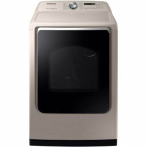 Samsung DVE54R7600 27 Inch Wide 7.4 Cu Ft. Energy Star Rated Electric Dryer with Vent Sensor Champagne Laundry Appliances Dryers Electric Dryers