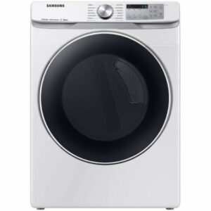 Samsung DVG45R6300 27 Inch Wide 7.5 Cu Ft. Energy Star Rated Gas Dryer with Bixby Compatibility White Laundry Appliances Dryers Gas Dryers