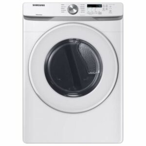 Samsung DVG45T6020 27 Inch Wide 7.5 Cu. Ft. Gas Dryer with Smart Care White Laundry Appliances Dryers Gas Dryers