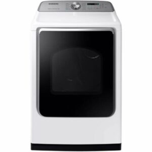 Samsung DVG54R7600 27 Inch Wide 7.4 Cu Ft. Energy Star Rated Gas Dryer with Stainless Steel Drum White Laundry Appliances Dryers Gas Dryers