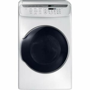 Samsung DVG55M9600 27 Inch Wide 7.5 Cu. Ft. Gas Dryer with 13 Drying Cycles and Upper Delicates Dryer White Laundry Appliances Dryers Gas Dryers