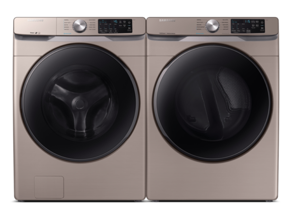 Samsung Front Load Washer & Dryer Set with Steam and Sensor Dry in Champagne(BNDL-1603922704145)