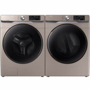 Samsung Front Load Washer & Dryer Set with Steam and Steam Sanitize+ in Champagne(BNDL-1579764797389)