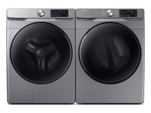 Samsung Front Load Washer & Dryer Set with Steam and Steam Sanitize+ in Platinum(BNDL-1603921589629)