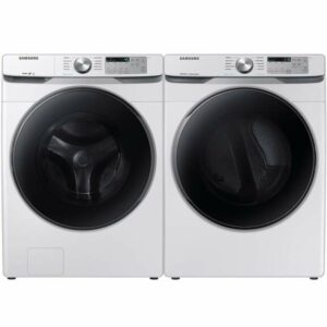 Samsung Front Load Washer & Dryer Set with Steam and Steam Sanitize+ in White(BNDL-1579764593227)