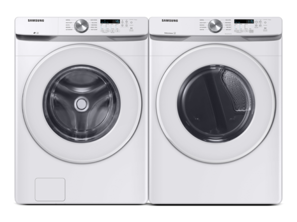 Samsung Front Load Washer & Dryer Set with Vibration Reduction Technology+ and Sensor Dry in White(BNDL-1603912197302)