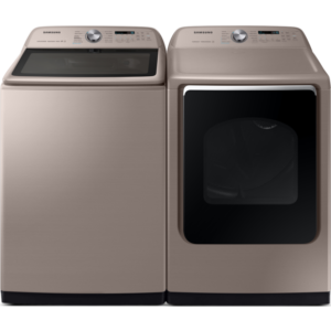 Samsung Top Load Washer & Dryer Set with Super Speed and Steam Sanitize+ in Champagne(BNDL-1603919104766)