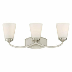 Savoy House Jordan 3 Light In Bath Bar Satin Nickel w/ White Etched Gl